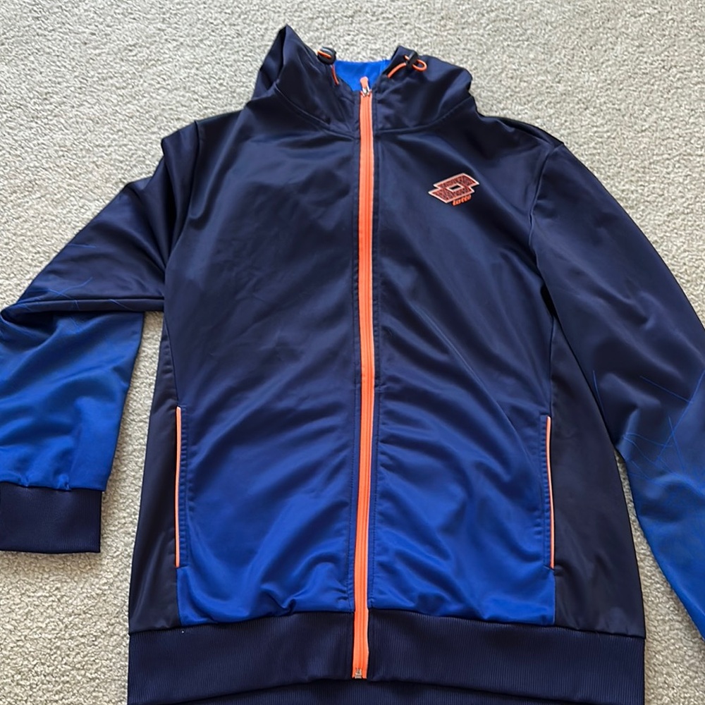 Mens Navy Blue and Orange Jacket